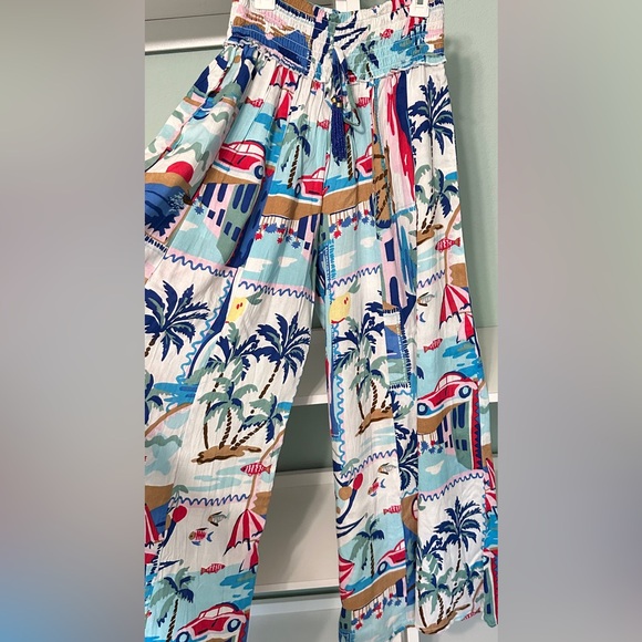 New Never Worn SZ S True Destinations Tropical Print Wide-Leg Pants - Picture 1 of 7
